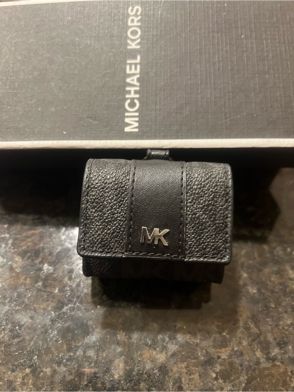 Michael Kors Black Leather MK AirPods Case